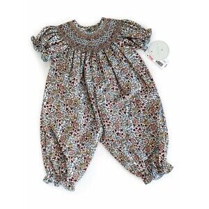 New Edgehill Collection Smocked Baby Romper Size 6 months Ditzy Floral Classic